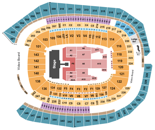 US Bank Stadium AC/DC Seating Chart